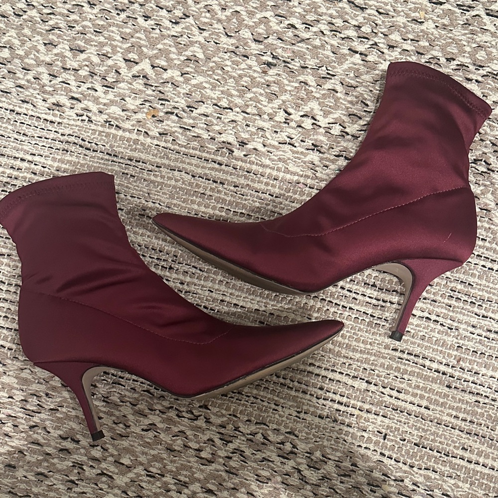 Zara Purple Heeled Ankle Boots